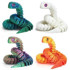 lot 28903 image: uyrzwek 4 Pcs 12in 3D Printed Snake Toys, 3D Printed Animals, Flexible 3D Printed Snake Stuff, Decorative for Boys Kids Home Decor Christmas Fidget Toys Gifts Halloween Decorations