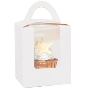 lot 39204 image: Bakepacker Auto-pop up Individual Cupcake Boxes with Window 25 Count White Single Cupcakes Box 3.7 x 3.7 x 4.3inch Cupcake Carrier