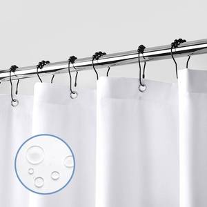 lot 39205 image: downluxe Waterproof Fabric Shower Curtain Liner, Soft Cloth Shower Liner with 3 Magnets, Machine Washable & Hotel Quality Bathroom Curtain, 72 W x 84 L, White