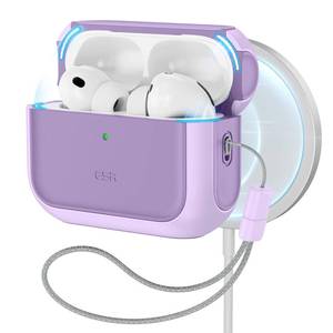 lot 39220 image: ESR for AirPods Pro 3 Case, Compatible with AirPods Pro 3rd Generation Case (2025), Compatible with MagSafe, Full Drop Protection Cover with Lanyard, Purple