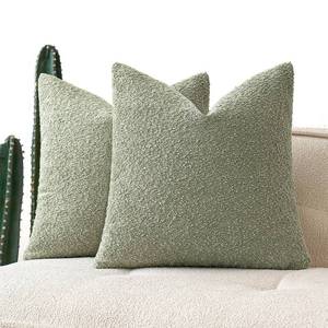 lot 47793 image: MIULEE 20x20 Inch Decorative Pillow Covers for Couch Bed Set of 2 Textured Boucle Neutral Spring Throw Pillow Covers Sage Green Accent Solid Pillowcases Sofa Living Room Home Decor