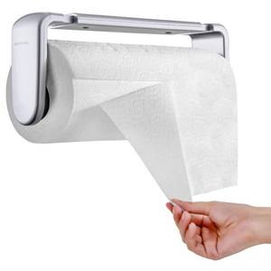 lot 47808 image: simpletome Paper Towel Holder ONE Hand Tear Adaptive Tension Arm Adjustable Length 9.4-11inch24-28cm (Silvery)