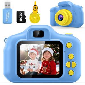 lot 47809 image: Desuccus Kids Camera Toys Christmas Birthday Gifts for Boys and Girls Kids Toys 3 4 5 6 7 8 9 Year Old HD Digital Video Camera for Toddler with 32GB SD Card (Blue)
