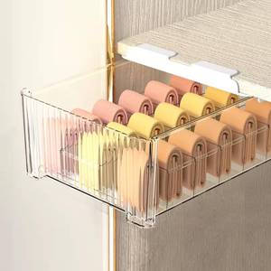 lot 47839 image: Miaocona Underwear Organizer Drawer for Closet, 18 Cells Under Shelf Basket with Detachable Divider, Closet Organizer and Storage Box for Bras, Socks, Ties, Belts (Hanging Style, White, 1 Pcs)