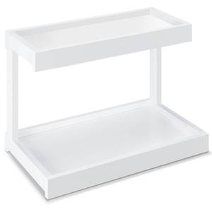 lot 47840 image: MARTY 2 Tier Spice Rack Organizer for Countertop, 15.8L White Coffee StationBathroom Organizer Countertop, Counter Shelf Desktop Storage Organizer for Kitchen, Bedroom, Office