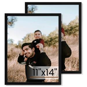 lot 54180 image: 11x14 Picture Frame Set of 2,Display Pictures 11x14,Black Photo Frame with Shatter Resistant Plexiglass,Picture Frames 11x14 Tabletop and Wall Mount,Poster Frame for Display Certificate Document