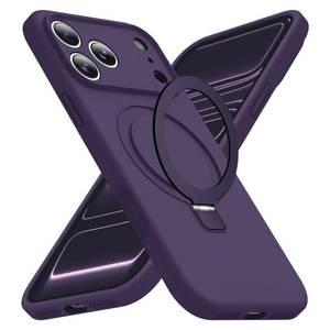lot 54182 image: SKYLMW Compatible with iPhone 17 Pro Max Case with Magnetic Invisible Stand Compatible with Mag-Safe Military Drop Tested Shockproof Silicone iPhone 17 Pro Max Phone Cases for Women Men 6.9 Purple