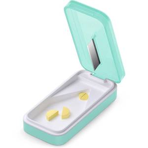 lot 54190 image: Bug Hull Pill Cutter with Removable Silicone Liner, Pill Splitter with Stainless Steel Blade, Pills Cutters Splitter for Small and Tiny Tablets, Splitters for Small or Large Pills Professional-Green