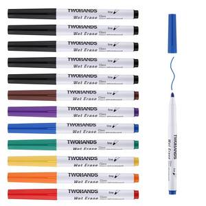 lot 54191 image: TWOHANDS Wet erase Markers Fine Tip,Glass Whiteboard Markers,8 Colors,Acrylic Calendar Planning Board,Windows,Mirror,12 Count,19707