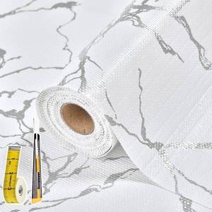 lot 54197 image: Drawer and Shelf Liner for Kitchen Cabinet 12 in X 20 Ft Non Slip Waterproof Shelf Paper Non Adhesive Refrigerator Liners Silver Marble Easy Liners for Bathroom with Knife Tape Measure