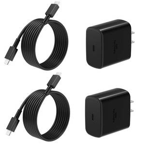 lot 54201 image: Super Fast Charger USB C, 2Pack PPS Type C Charging Block with 6FT USB-C Phone Cable for Samsung Galaxy S25 Ultra S24 S23 S22 Ultra S21 S20Tab S9, iPhone 171615