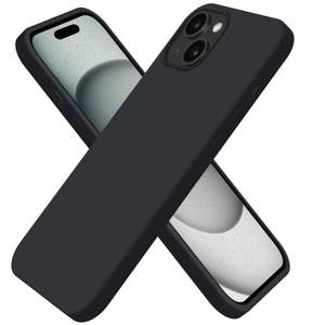 lot 54203 image: BUYDOT for iPhone 15 Case Liquid Silicone Slim Shockproof Protective Cover 6.1 Inch Anti-Scratch Drop Protection,Black