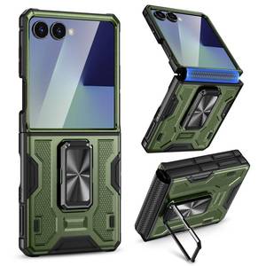 lot 54205 image: VEGO Case for Samsung Galaxy Z Flip 7 with Built-in Screen Protector & Hinge ProtectionAnti-Scratch360°Rotating Stand Full Body Drop Proof Protective Phone Case for Galaxy Flip 7(Not for FE)-Green