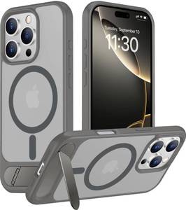 lot 54206 image: Temdan Magnetic Compatible with iPhone 16 Pro Max Case, Built-in Invisible KickstandCompatible with MagSafe Military Grade Shockproof Slim Translucent Matte Phone Case for iPhone 16 Pro Max 6.9