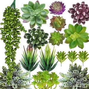 lot 55405 image: Anoak Artificial Succulent Plants - 16 Pcs Set Faux Succulents Unpotted Fake Succulent Plants, Premium Crafting DIY Floral Decor for Home Garden Office Party (High Realistic)