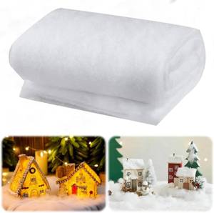 lot 55411 image: Breeker 1pc 3ft x8 ft Snow Blanket for Christmas Village Thick Faux Snow Rug Set for Tree Base, Winter Wonderland Decor, Holiday Display & Home Decor (White, 1cm Plush)