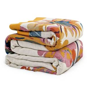 lot 55412 image: MSGKV Boho Throw Blanket 60x80,100% Cotton Blankets for Couch Bed,Cotton Quilt Travel Muslin Blankets Farmhouse Home Decor Soft Lightweight Picnic Blanket