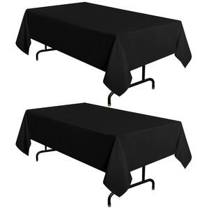 lot 55416 image: sancua 2 Pack Black Tablecloth 60 x 120 Inch, Rectangle 8 Feet Table Cloth - Stain and Wrinkle Resistant Washable Polyester Table Cover for Dining Tables, Buffet Parties and Camping