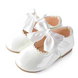 lot 55417 image: Ohlover Baby Girls Wedding Flat Ribbon Bow Shoes Princess Dress Mary Jane (6 Toddler, White)