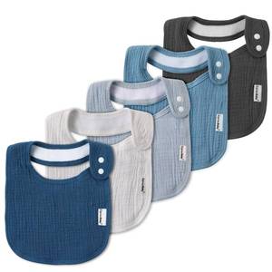 lot 55428 image: Muslin Bibs for Baby Boys Girls,Organic Muslin Baby Bib for Drooling and Teething,Soft Bandana Drool Bibs 5 Pack