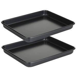 lot 55431 image: 11 Inch Baking Sheets Pan Nonstick Set of 2, Walooza 1-inch Deep Baking Trays, 11X9 Inch Cookie Sheet Replacement Toaster Oven Tray, Non Toxic & Heavy Duty & Easy Clean