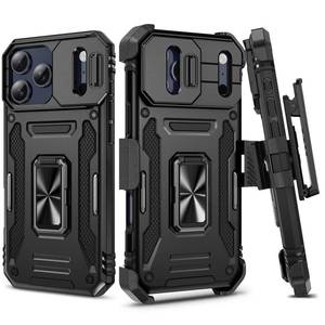 lot 55437 image: for iPhone-17-Pro-Max Case, with Belt Clip Holster & Slide Camera Cover & 360°Rotatable Ring Kickstand Military Grade Heavy Duty Protection Shockproof Case for iPhone 17 ProMax 2025 - Black