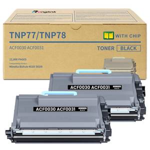 lot 55442 image: Ronglink TNP78 Black Toner Cartridge Replacement for Konica TNP77 TNP-78 TNP-77 Toner Cartridges ACF0030 ACF0031 High Yield Works with Minolta Bizhub 4020i 5020i Printer (2-Pack, 12,000 Pages)