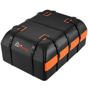 lot 55447 image: Car Rooftop Cargo Carrier Bag, 21 Cubic Feet 100% Waterproof Heavy Duty 840D Car Roof Bag for All Vehicle withWithout Racks - Anti-Slip Mat, 6 Door Hooks, Storage Bags, 2 Extra Straps, Luggage Lock