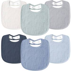 lot 55451 image: Susurration Muslin Baby Bibs 6 Pack Bandana Drool Bibs,Soft Square Adjustable Baby Drooling Bibs for Unisex Girls & Boys(Blue)