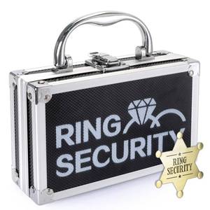 lot 55459 image: Ring Security Wedding Ring Bearer Case Adventure Set - 7.09 Box Suitcase with Metal Badge  Ideal for Bearer Gifts, Themed Parties & Spy Game Treasure Storage (Black)