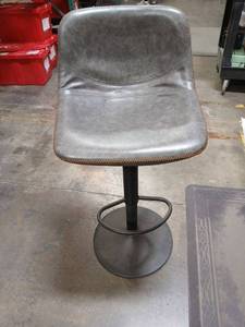 lot 63873 image: Gray  Bar Stool with Metal Base