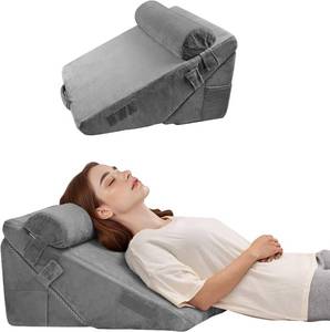 lot 101360 image: VEVOR Bed Wedge Pillow for Sleeping, 3 Pcs Adjustable Orthopedic Bed Wedge Set, with Washable Cover & Foam Support, Post Surgery Pillow for Acid Reflux, Back Pain, Snoring Relief & GERD, Dark Grey