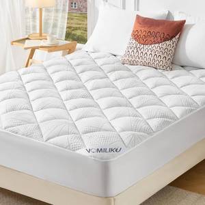 lot 101363 image: Queen Size Mattress Topper, Thick Quilted Fitted Mattress Pad Cover Breathable Bamboo Viscose Cooling Mattress Protector with 6-18 Inch Deep Pocket, Machine Washable (60x80 inch, White)