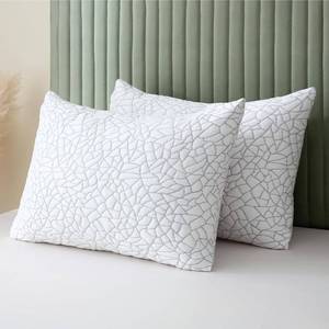lot 101386 image: BPC Premium Rayon Derived from Bamboo Firm Pillows Queen Size Set of 2 - Hypoallergenic Shredded Memory Foam Pillows with Removable Cover Bed Pillows for Side Stomach and Back Sleepers, CertiPUR-US
