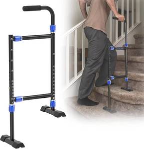 lot 101389 image: Height & Width Adjustable Stair Assist Cane for Seniors, Customizable to fit Most IndoorOutdoor Steps, Wide Anti-Slip Base, Professional Stair Climbing Assist Cane for Sore Knees & Post-Surgery