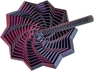lot 101404 image: 3pcs 3D Printing Fractal Fidget Star Model - Geometric Whirling Spiral Ornaments for Relaxation and Decompression for Adult (red)