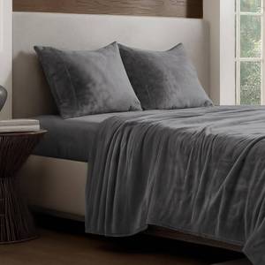 lot 201229 image: Bare Home Microplush Fleece Sheet Set - Queen Size - Ultra Soft Velvet - Cozy & Warm - Plush All-Season Comfort - Wrinkle Resistant - Deep Pocket Fit - Non-Pilling Sheets (Queen, Grey)
