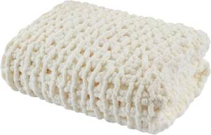 lot 201251 image: Madison Park Chenille Chunky Knit Handmade Throw Blanket, Luxuriously Soft Gift Blankets, Cottage Style Room D cor, Lightweight & Breathable All Seasons Throw Blanket for Couch, 50 W x 60 L Ivory