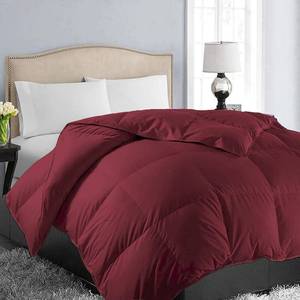 lot 301246 image: EASELAND Queen Size Down Alternative Comforter - Quilted Duvet Insert for All Seasons, Soft Lightweight with Corner Tabs, Summer Winter Warm Bedding, Burgundy 88 88 Inches