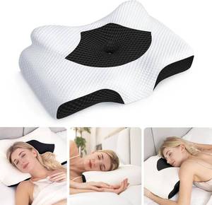 lot 301249 image: Osteo Cervical Pillow for Neck Pain Relief, Hollow Design Odorless Memory Foam Pillows with Cooling Case, Adjustable Orthopedic Bed Pillow for Sleeping, Support for Side Back Sleepers