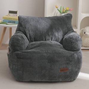 lot 301252 image: MAXYOYO Kids Bean Bag Chair, Stuffed Toddler Bean Bag Sofa with Filler Bean Bag Chair for Boys and Girls, Lazy Sofa with Pocket Floor Chair for Gaming, Reading, Dark Grey