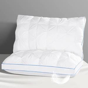 lot 401176 image: QUTOOL Luxury Hotel Goose Feather Pillow, 100% Cotton Cover, Soft Support Pillow, Suitable for Sleepers on The Back, Sides, and Stomach, Queen Size Bed Pillows Set of 2