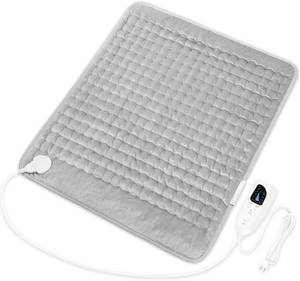 lot 401201 image: Deepsoon Heating Pad,Electric Heating Pads for Back,Neck,Abdomen,Moist Heating Pad for Shoulder,Knee,Arms,Legs,DryMoist Heat & Auto Shut Off,Christmas Gifts for Men and Women,Light Gray,24x20 Inch
