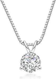 lot 401202 image: 1ct Moissanite Pendant Necklace D Color VVS1 Lab Created Diamond 18K Gold Plated925 Sterling Silver RoundKeyHeart Adjustable Necklace for Women Men 172