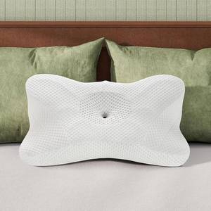 lot 271134 image: Cervical Neck Pillow Cooling Ergonomic Memory Foam Dual Height Orthopedic Contour Pillow White