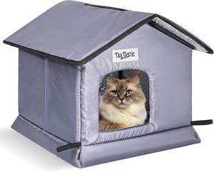 lot 471158 image: 2 Pack Weatherproof & Insulated Outdoor Cat House - Seamless Base Stays Dry,Easy Assembly, Warm Shelter for CommunityOutdoor Cats(Small)