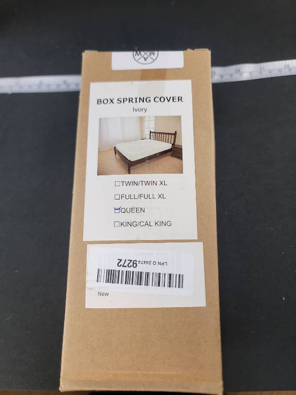 lot 10047 image: Queen Size Ivory Box Spring Cover