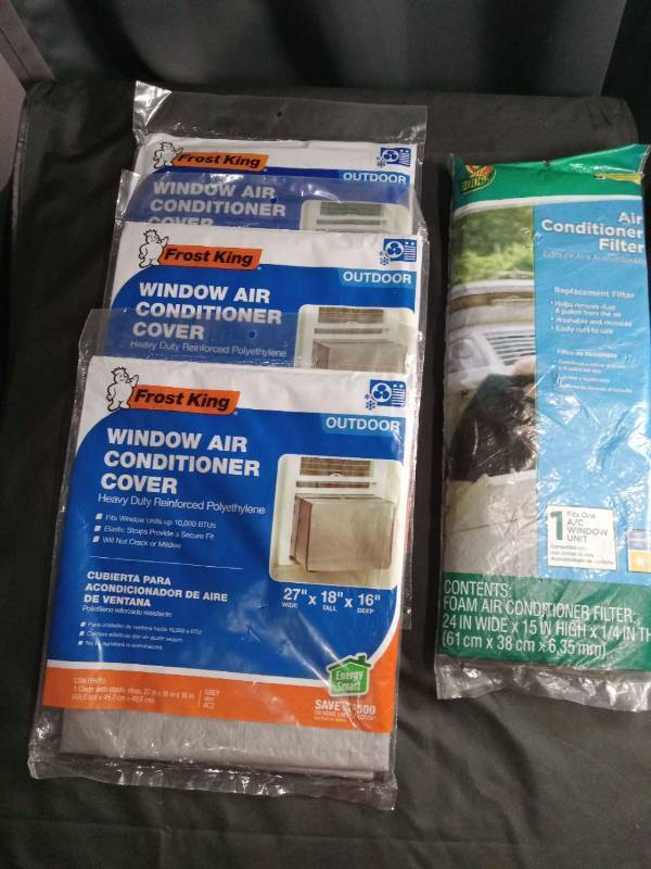 lot 9017 image: Frost King Window AC Cover & Filter Set