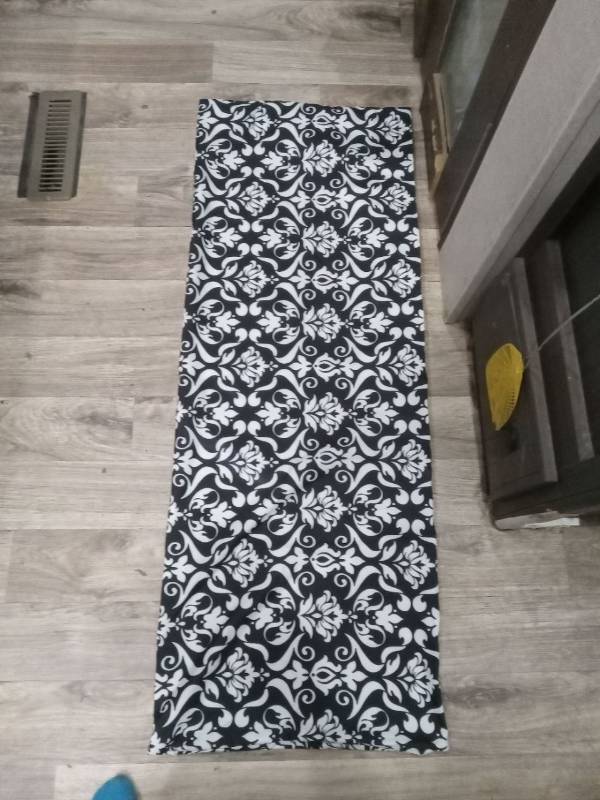lot 9036 image: Black and White Damask body pillow
