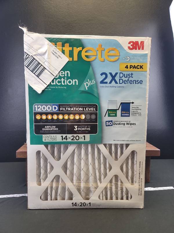 lot 9313 image: 3M Filtrete 14x20x1 Air Filters 1200D 4-Pack